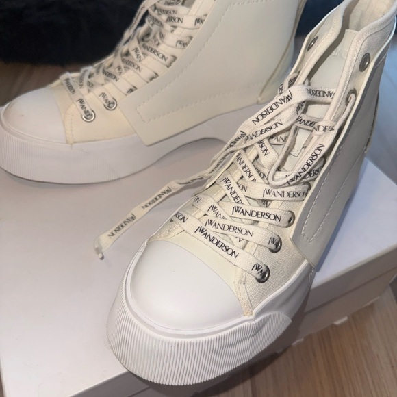 JW Anderson Women's Off-White High-Top Sneakers - Picture 4 of 6